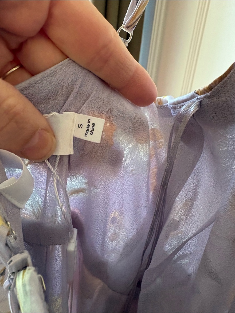 ASTR the Label | Giselle Dress in Lavender & Gold | Floral | High-Low Wrap Dress - Picture 8 of 13